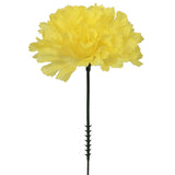 100-Pack Carnation Picks, Yellow Silk 3.5" Heads 5" Stems, Perfect For Weddings & Diy Decor, Artificial Flowers