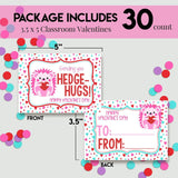 Valentine Hedge-Hugs Hedgehog Themed Valentine'S Day Cards For Kids To Give To Friends & Classmates, Thirty (30) 3.5" X 5" Fill-In Cards (Without Envelopes)