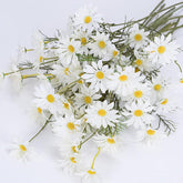 12 Bundles Artificial Flowers White Artificial Daisy Flowers Uv Resistant Outdoor Fake Wildflowers With Stems Faux Greenery Shrubs Plants Arrangements For Wedding Decoration Home Decoration