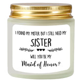 Scented Candle Bridesmaid Proposal Gifts - Lavender Soy Wax Candle - Maid Of Honor Proposal Gift - Will You Be My Maid Of Honor Gifts For Friends Girls Women 4Oz