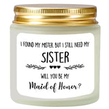 Scented Candle Bridesmaid Proposal Gifts - Lavender Soy Wax Candle - Maid Of Honor Proposal Gift - Will You Be My Maid Of Honor Gifts For Friends Girls Women 4Oz
