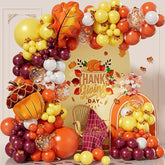 Fall Balloon Arch Kit 189PCS Orange Burgundy White Balloons for Thanksgiving Baby Shower Party