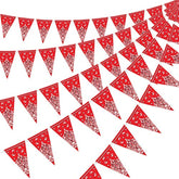 5 Pack Western Cowboy Party Decorations Bandana Pennant Banner Wild West Decor Western Cowboy Themed Yee Haw Country Party Decoration Supplies 9.8 X 5 Ft(Red Paisley)