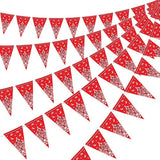 5 Pack Western Cowboy Party Decorations Bandana Pennant Banner Wild West Decor Western Cowboy Themed Yee Haw Country Party Decoration Supplies 9.8 X 5 Ft(Red Paisley)