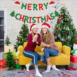 Merry Christmas Banner, Glittery Christmas Decorations Banners Winter Holiday Garland Photo Props Banner For Party Home Decorations