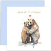 Old English Co. Bear Watercolour Anniversary Card For Wife Husband - Anniversary Card For Couple - Cute Bear Card For Boyfriend Girlfriend - 'Let'S Do This Forever' | Blank Inside With Envelope