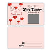 50 Pcs Valentine'S Day Scratch Off Cards 2X3.5Inch Love Coupons Scratch Off Notes Card For Husband, Wife, And Children