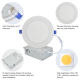 Puzzle Smart Downlight Recessed Ceiling Light With 12 Pack-6 Inch, Etc Certified, 90+Cri, Dimmable 3000K To 5000K, Wet&Damp Rated For Bathroom/Kitchen