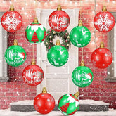 12 Pcs Inflatable Christmas Ball Outdoor Decorations 9 Inches Blow Up Christmas Red Green Balls Large For Xmas Yard Lawn