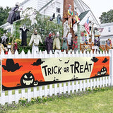 Trick or Treat Banner 120x20 Inch Halloween Pumpkins Bats Yard Party Decor