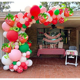 Diy Strawberry Balloon Garland Arch Kit For Girl Baby Shower Sweet One Strawberry First Birthday Theme Party Backdrop Decor (Pink)