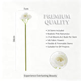 24 Pcs Ranunculus White Fake Flowers, Faux Flowers Bouquet With Long Trimmable Stems For Wedding Home Decor, Artificial Flowers For Decoration Centerpieces Bridal Shower Arrangements