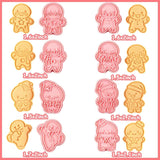 8 Mini Gingerbread Man Cookie Cutters, 3D Raised Christmas Design Cookie Stamps, Mini Funny Gingerbread Molds, Christmas Ornament Cookie Cutter Set Suit For Frosting Decoration(Gingerbread Man-1)