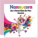 Nanny Birthday Card - Awesome Nannycorn - Happy Birthday Card For Nanny Grandma From Grandson Granddaughter, 5.7 X 5.7 Inch Unicorn Bday Greeting Cards