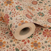 Floral Kraft Wrapping Paper Jumbo Roll, All Occasion Vintage Flower Gift Wrap For Wedding Birthday Bridal Shower, 17 Inch X 60 Ft