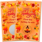 Happy Thanksgiving Scratch Off Game, Find The Turkey Easy To Play Silly Games, Fun Idea, Ice Breaker Activity. Raffle Cards, Set Of 40 Cards Made In Usa