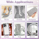 6 Rolls Self Adhesive Rhinestone Ribbons, Sliver Resin Rhinestone Strips, Diamond Crystal Rhinestone Ribbon Roll Stickers Glitter Bling Ribbons For Crafts Fabric Car