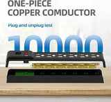 6 Outlet Surge Protector Power Strip 2FT Extension Cord 600J Overload Protection Wall Mount 15A 1875W
