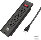 Recessed Flush Mount Power Strip with USB and Desktop Extension Cord