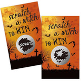50 Pack Halloween Theme Scratch Off Game, Spider Witch Bat Halloween Scratch Card For Baby Shower Halloween Party Game Lottery Games Group Games Family Activity, Bridal Shower Activity And Idea