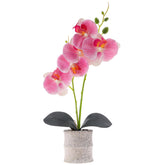16.5 Inch Pink Fake Orchids Flowers In Pot Artificial Orchid Flowers Potted Plant Phaleanopsis Bonsia Faux Flower Decoration For Home Table Office Arrangement Centerpiece Living Room Decor