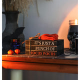 Halloween Wood Book Stack, Hocus Pocus Mini Faux Books Bundle, Halloween Tiered Tray Decor For Home Table Mantle Shelf