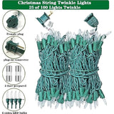 100 Led Christmas Twinkle Lights, 25 Of 100 Lights Twinkle, 33Ft Mini Christmas String Lights For Indoor & Outdoor, Conn