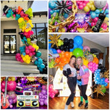 80S 90S Balloon Arch Kit – 162 Pcs Party Decorations With Star Foil Balloon, Boom Box, Disco Ball Chain, Retro Phone & More For 80S & 90S Theme Party Decorations
