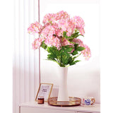 Pink Hydrangea Artificial Flowers, 5Pcs 26.8" Faux Hydrangea Bouquet With 4 Head, Silk Fake Flowers With Stems For Vase, Wedding Bouquet, Home Decor, Diy, Baby Shower, Centerpieces Tables Decoration