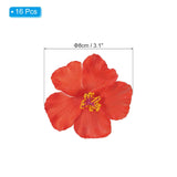 Hawaiian Hibiscus Flowers, 16 Pack Artificial Flowers Hair Clip Diy Foam Hibiscus Flower For Tabletop Decoration Party Favors Supplies, Red