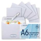 Mos A6 White Envelopes 4.75 X 6.5 Inch 500 Pack — Self-Seal Heavyweight Invitation Envelopes For Greeting Cards, Gift Cards, Weddings, Business Mailings, Thank You Cards
