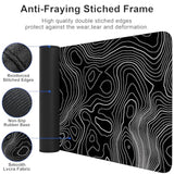 Gaming Mouse Pad Large Topographic Contour Extended Big Desk Pad Mat Large Computer Keyboard Mouse Mat 31.5X11.8Mousepad With Nonslip Base And Stitched Edge Desk Mat For Home Office Work