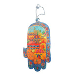 Hamsa Hand - A Jewish Jewelry For Mazal & Blessing Large Wood Painted Hamsajerusalem Oriental (Bundle)