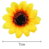 50Pcs 2.8" Artificial Silk Yellow Sunflower Heads Fabric Floral For Home Decoration Wedding Decor, Bride Holding Flowers,Garden Craft Art Décor (Ssunflower Heads 50Pcs - 2.8")