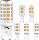 6 Pack G9 LED Bulbs Dimmable 40W Equivalent 3000K Warm White 400 Lumens 120V