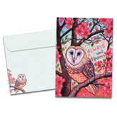 Tree-Free Greetings - Valentine's Day Greeting Card - Artful Designs - 1 Card + Matching Envelope - Made in USA - 100% Recycled Paper - 5 x 7 - Owl Ways and Forever (GO64325)