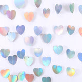 52 Ft Love-Heart Garland, Love Hanging Streamers Banner Heart Streamers Holographic Paper Garland For Birthday Wedding Engagement Bridal Baby Shower Valentines Day Winter Christmas Decoration