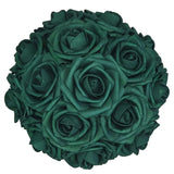 50Pcs Artificial Flower?Real Touch Artificial Foam Roses Decoration Diy For Wedding Bridesmaid Bridal Bouquet Centerpieces Party -Army Green