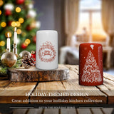 Salt And Pepper Shakers – Christmas Kitchen Decor – Holiday Table Shaker Set With Christmas Tree And Wreath Design – Large Festive Seasoning Shakers