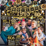60Th Birthday Decorations For Men Women,16Pcs Back In 1965 Party Banner Decorations,Including Vintage 1965 Backdrop,Cheers To 60 Years Banner,7 Hanging Swirl,1965 Poster Anniversary Card,6 Paper Poms