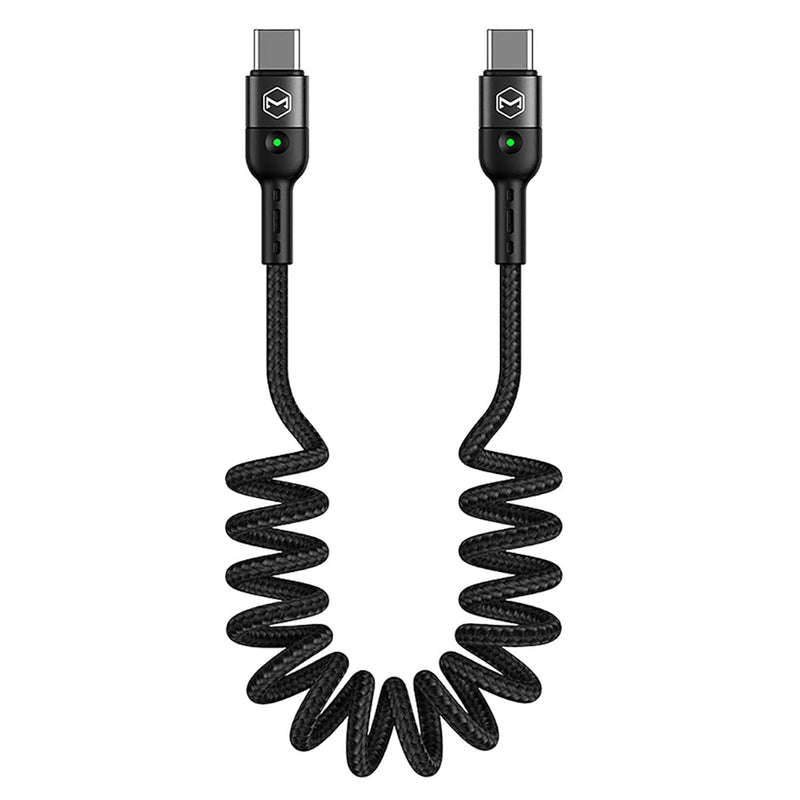 Coiled Usb Type C Cable, Usb C To Usb C Cable (6Ft 60W) Scalable Spring Pd Typ