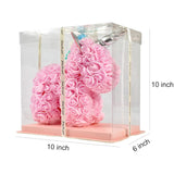 Rose Flower Uicorn Handmade Flower Mythical Beast Simulation Foam Rose Bear For Christmas Valentine'S Day Birthday (Light Pink)