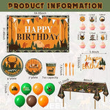 165Pc Hunting Camo Party Set with Backdrop, Balloons, Tableware & Cake Toppers
