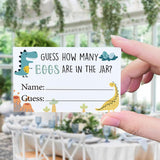 Baby Shower Games Guess How Many Eggs Sign(1 Standing Sign-50 Guessing Cards) Dinosaur Theme Party Activities Decorations Game Cards Kit For Baby Showers, Newborn Parties, Birthdays Decorations-34