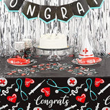 2024 Nurse Graduation Party Supplies, Congrats Table Covers (54 X 108 In, 3 Pack)