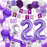 Gold 22Nd Birthday Decorations Kit, Cheers To 22 Years Banner Balloons