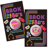 50 Pack Back To The 80S Theme Scratch Off, Retro Console Mixed Tape Scratch Card For Baby Shower Birthday Party Lottery Group Game Enterprises Activity, Baby Shower Activity And Idea