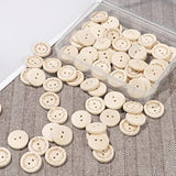 100Pcs Cute Wooden Craft Buttons 2 Holes 'Handmade With Love' Tags Lab