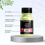 Pastel Acrylic Paint Set - 6 Beautiful Colors, 50 Ml Each - Ideal For Artists & Crafters By