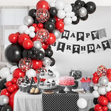 Red Black White Balloon Arch Kit: Confetti Party Garland